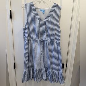 Draper James Blue and White Striped Mini Dress